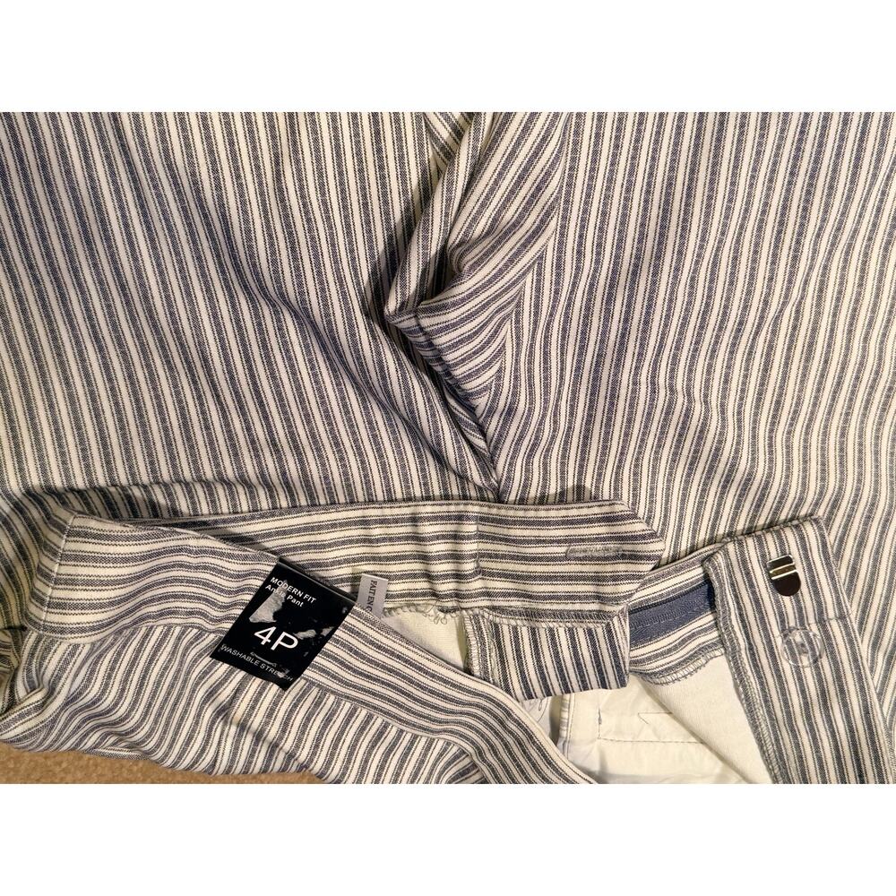 Amanda + Chelsea Blue White Striped Ankle Pants 4P NWT - Picture 6 of 9